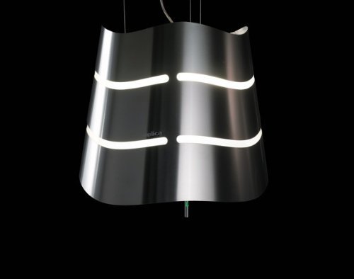 Elica EWV320SS Wave 20" Stainless Island Range Hood with 350 CFM Internal Blower Halogen and Incandescent Ambient...