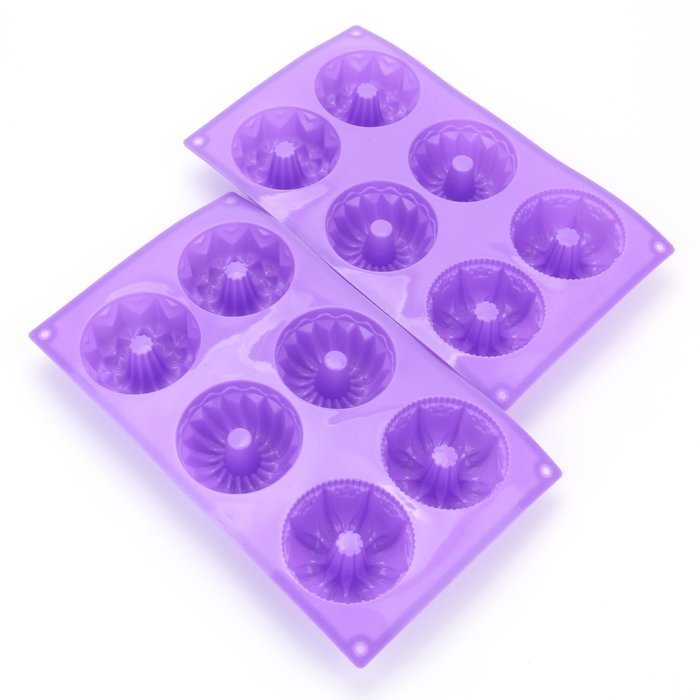Bekith 6 Cavity Silicone Fancy Bundt Cake, Muffin Cups, Coffee Cake, Cupcake, Brownie and Cornbread Mold, Set... N5