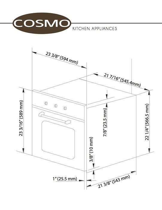 Cosmo C51EIX Stainless Steel Electric Wall Oven N3