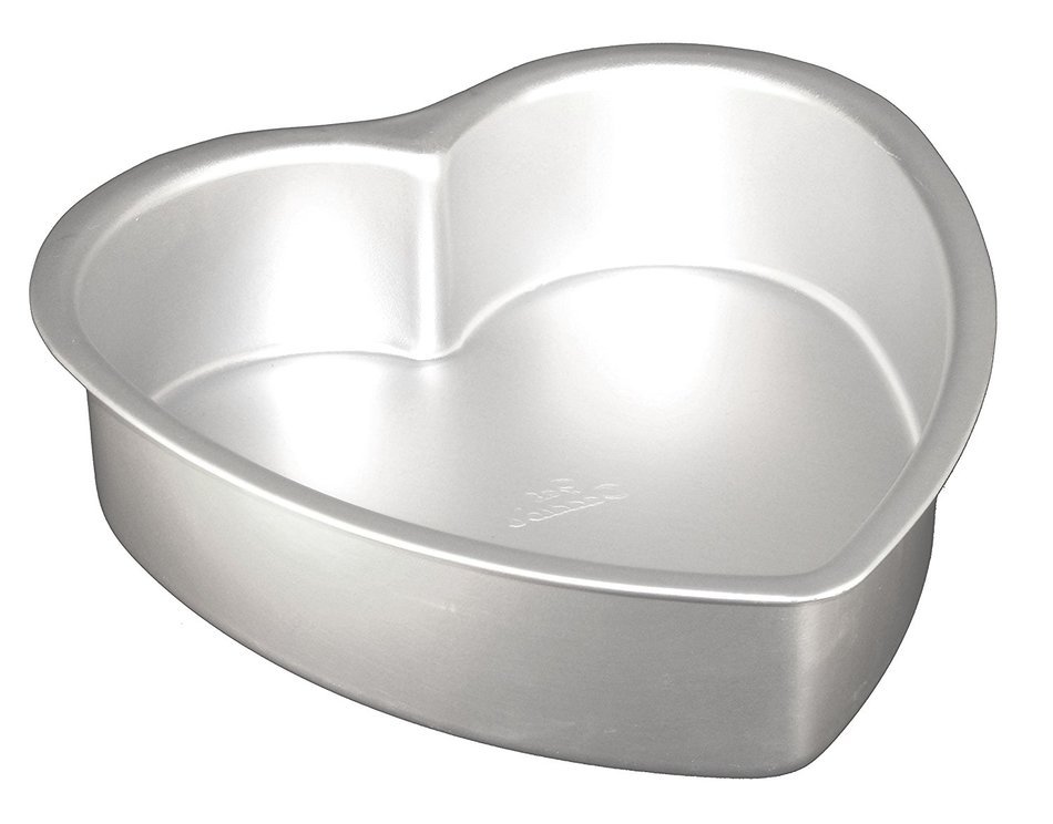Fat Daddio's Anodized Aluminum Heart Cake Pan, 12 Inch by 2 Inch