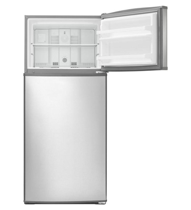 Monochromatic Stainless Steel Whirlpool 28" Wide Top-freezer REF... N8