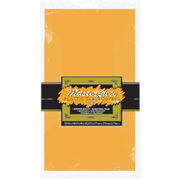 Masterpiece Plastic Round Tablecover (orange) Party Accessory (1 count) (1/Pkg)