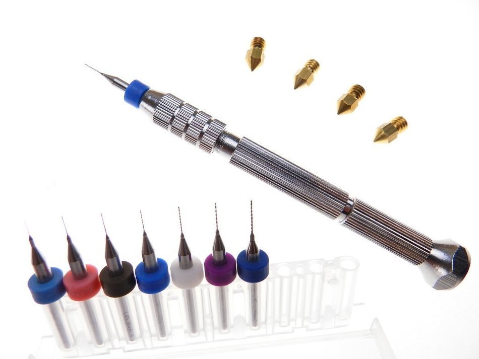 3D Printer Clogged Extruder Nozzle Bits .2mm .25mm .3mm .35mm .4mm .45mm .5mm + nozzles .2mm .3mm .4mm .5mm +...