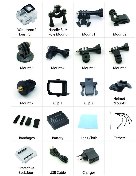 Panoera Z20 2.0inch Dual Screen WIFI 4K Waterproof Sports Action Camera with Li-ion Rechargeable and FREE Waterproof... N4