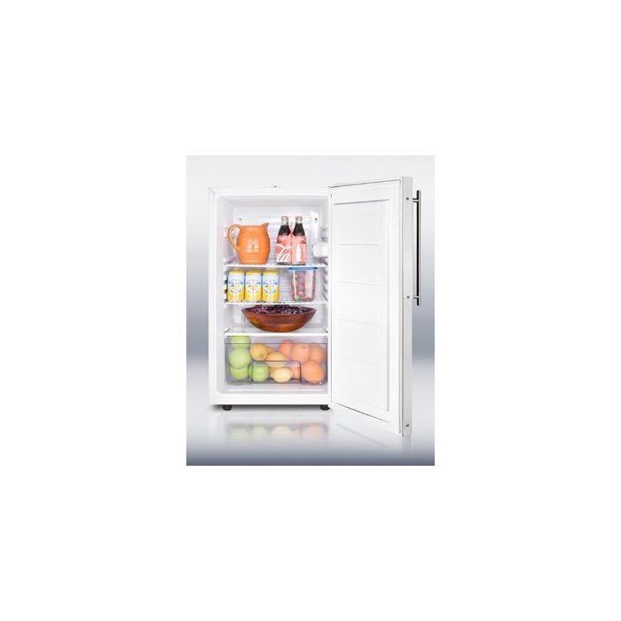 Summit FF511LBI7FR: Commercially listed 20" wide built-in undercounter all-refrigerator, auto defrost with a lock... N2