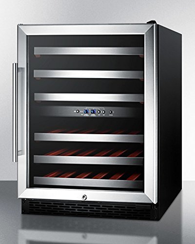 Summit SWC530LBISTADA 24" ADA Compliant Freestanding or Built-In Dual Zone Wine Cooler with 46 Bottle Capacity... N4