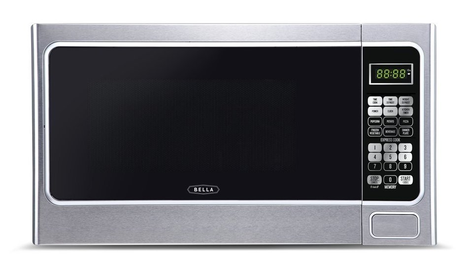 Bella BMO11ABTBKC 1000W Family-Sized Digital Microwave Oven, 1.1 cu. ft., Stainless Steel and Black N8