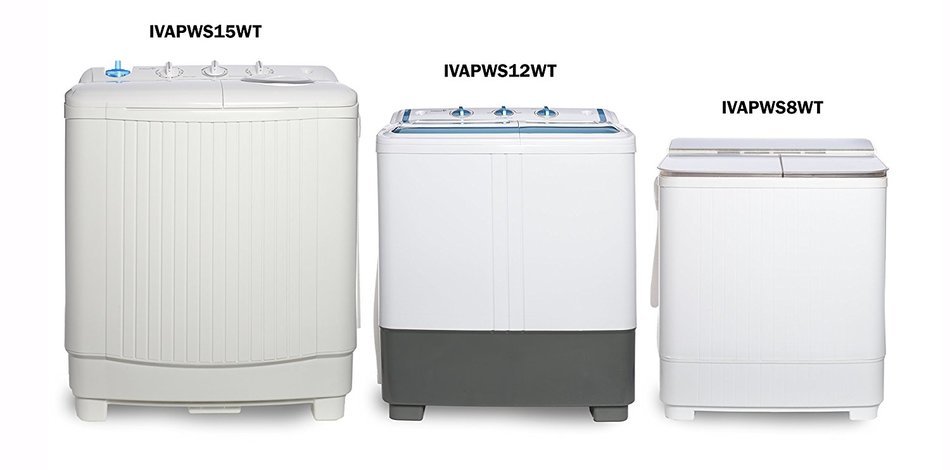 Ivation Small Compact Portable Washing Machine &ndash; Twin Tub Washer & Spin with 12.12 Lb. Wash Capacity & 7.7 Lb.... N6