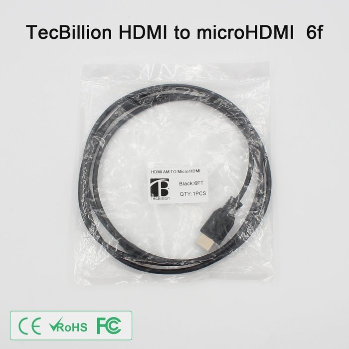 Micro HDMI to HDMI, TecBillion High Speed HDMI to Micro HDMI Cable, Supports Ethernet, 3D & 4K Resolution and... N6