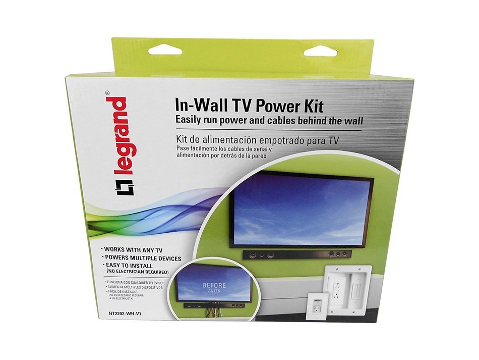 Legrand HT2202WHV1 WM InWall TV Power Kit N4