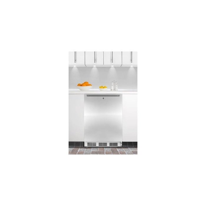 Summit FF6LBISSHHADA 24" Built In Undercounter Refrigerator with Lock, Stainless Steel Door,
