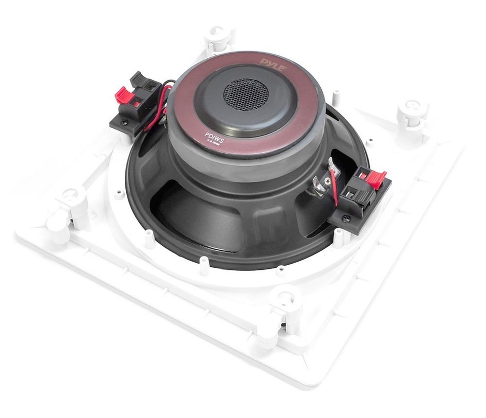 Pyle PDIWS8 In-Wall / In-Ceiling 8" High Power Subwoofer System, DVC, Flush Mount, White, Single Speaker