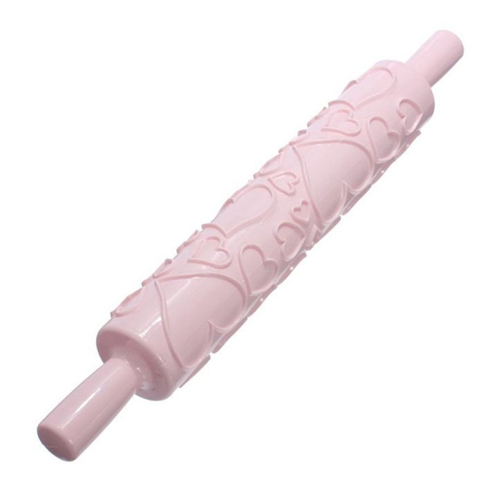 Yingwei Light Pink Plastic Embossed Textured Patterned Fondant Rolling Pins