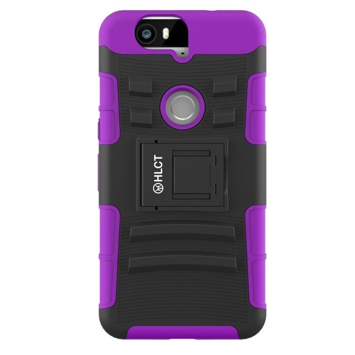 Google Nexus 6P Case, HLCT Rugged Shock Proof Dual-Layer PC and Soft Silicone Case With Built-In Kickstand for... N19