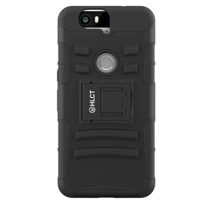 Google Nexus 6P Case, HLCT Rugged Shock Proof Dual-Layer PC and Soft Silicone Case With Built-In Kickstand for... N23
