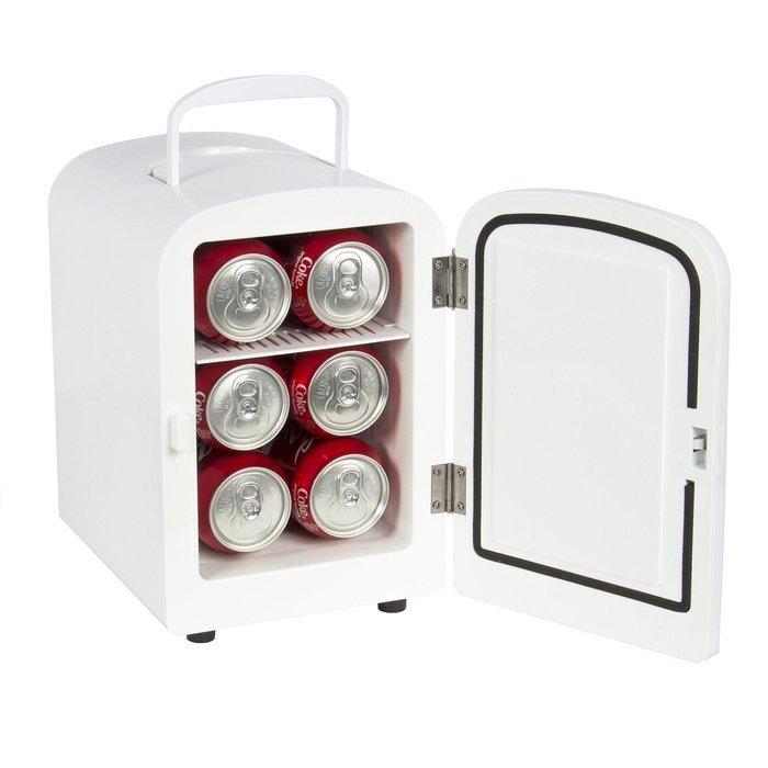 GHP AC & DC Portable White Mini Fridge Cooler and Warmer