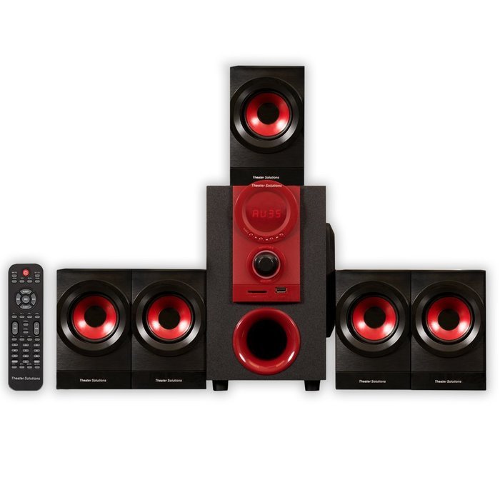 Theater Solutions TS521 Home Theater 5.1 Speaker System with Powered Sub and USB Drive