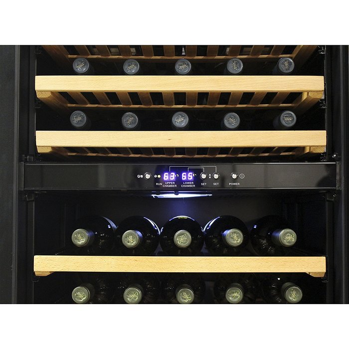 Kucht K150D-48 Bottles Wine Cooler With Dual Temperature Zone Defrost Cooling 2 Layers Glass Door and Security N5