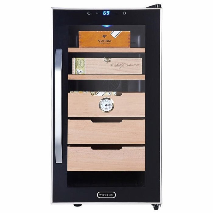 NEW! Whynter CHC-172BD Elite Touch Control Stainless 1.8 cu. ft. Cigar Cooler Humidor, Silver/Black Finish N3