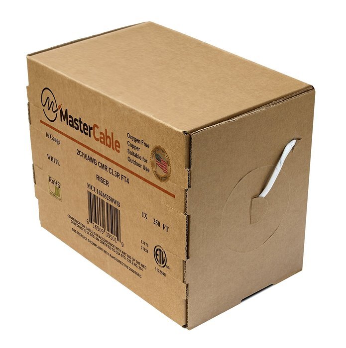 Master Cable - 14 Gauge 105 Strand CL3 Rated 2-conductor Pure Copper Cable USA Made (500 FT) N5