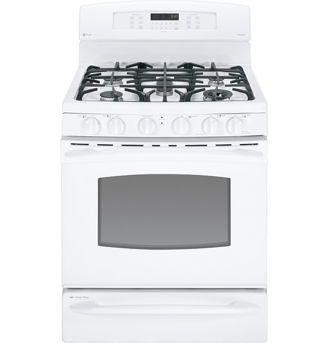 GE PGB930DETWW Profile 30" White Gas Sealed Burner Range - Convection