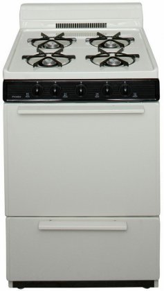 Premier BCK100TP Biscuit ADA Compliant 24" Cordless Battery Spark Gas Range with 3 Cu. Ft. Capacity Four Cooktop...