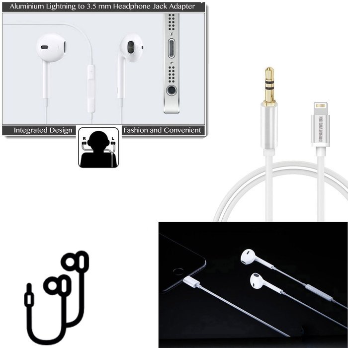 Lightning to 3.5mm Male Aux Audio Cable,Dreamvasion Aluminium 8Pin Lightning to 3.5mm Male Headphone Jack Adapter... N4