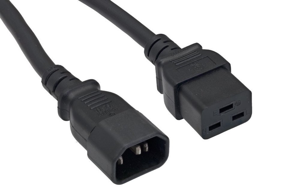 Cablelera AC Power Cord Extension, IEC320 C14 to IEC320 C19, 3', 14AWG ...