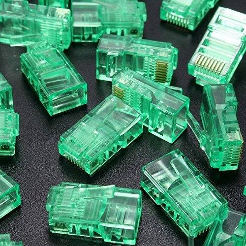 Pink Lizard 50PCS 8 Pin Cat5E RJ45 Network Cable Modular Plug Gold Plated Connector Adapter N4