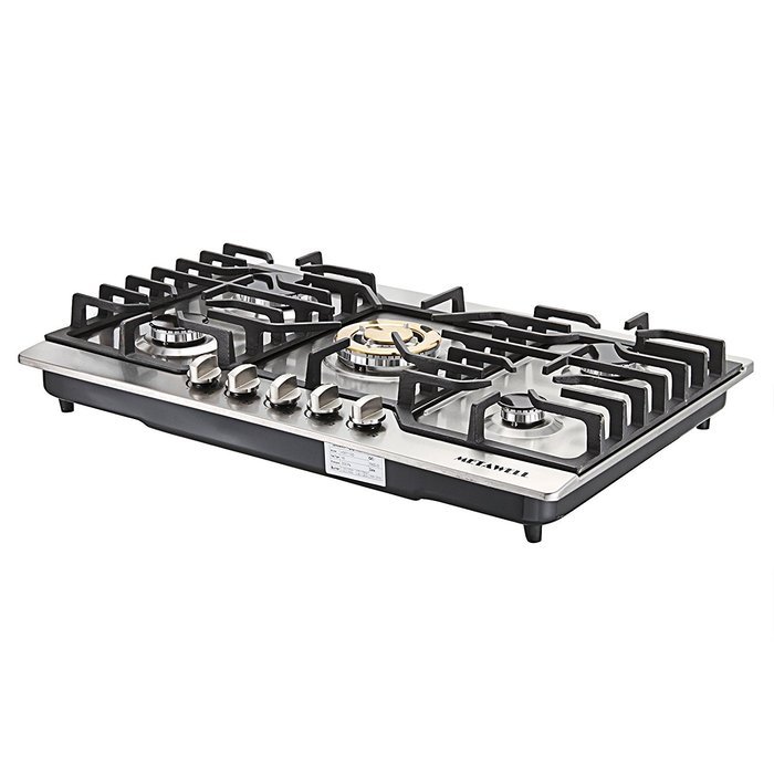 METAWELL 30" Stainless Steel Gold Burner Built-in 5 Stoves Natural Gas Cooktops Cooker N4