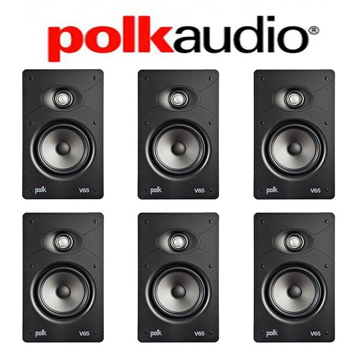 Polk Audio V65 High Performance Vanishing In-Wall Loudspeaker (6 Pack)