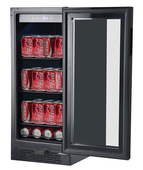 Whynter BBR-801BG Built-in Glass 80-Can Capacity Beverage Refrigerator, 3.4 cu. ft., Black N5
