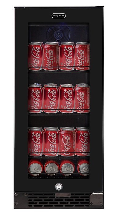 Whynter BBR-801BG Built-in Glass 80-Can Capacity Beverage Refrigerator, 3.4 cu. ft., Black N6