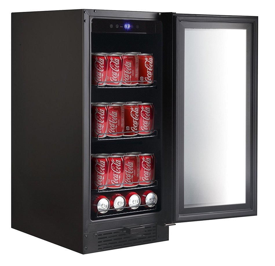 Whynter BBR-801BG Built-in Glass 80-Can Capacity Beverage Refrigerator, 3.4 cu. ft., Black N8