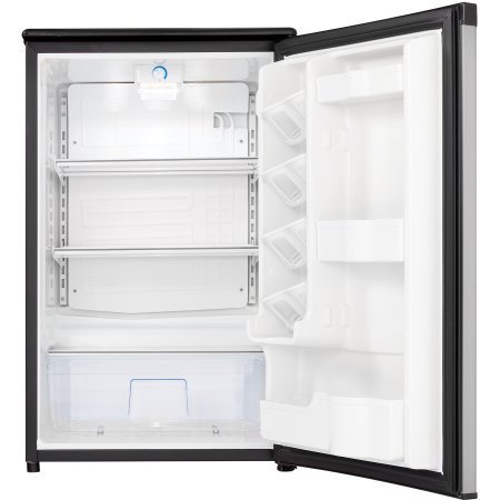 Danby Designer DAR044A5BSLDD 4.4 cu ft Automatic Defrost Compact All Refrigerator 120 volts, Spotless Silver N5