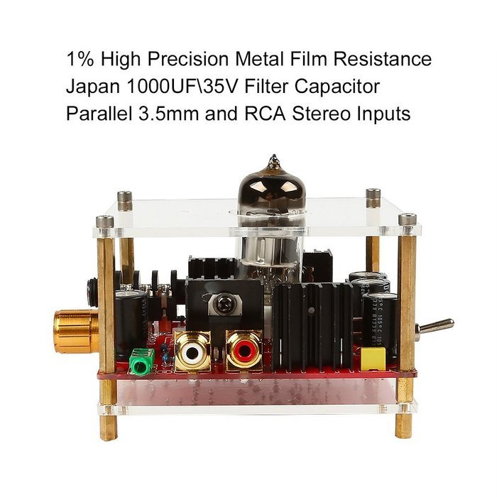 SainSonic 6N11 Tube Headphone Amplifier, Pure Class A for HIFI - US Transparent N4