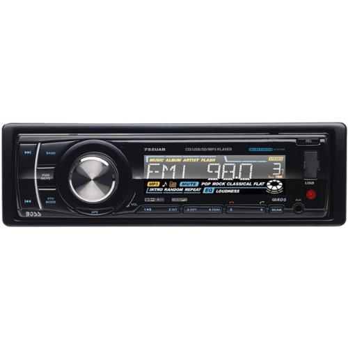 BOSS AUDIO 752UAB Single-DIN In-Dash CD AM/FM Receiver with Bluetooth