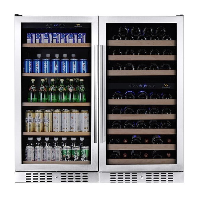 3-Zone Beverage and Wine Fridge Combo 270COMBOBW3 N2