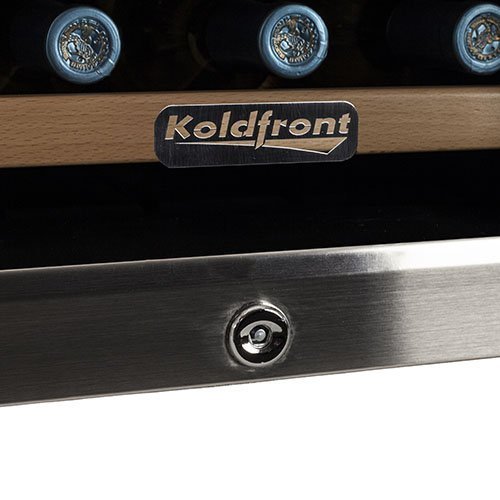 Koldfront 32 Bottle Free Standing Dual Zone Wine Cooler - Black and Stainless Steel N5