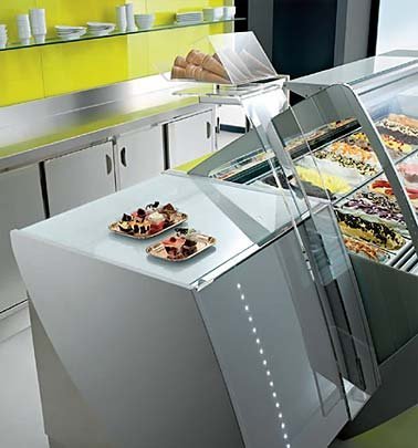 VENTURA XP II TECNICA Gelato Ice Cream Showcase Display Freezer / Gelato Machine T6 (5 Liter Pan / 12 Flavors) N4
