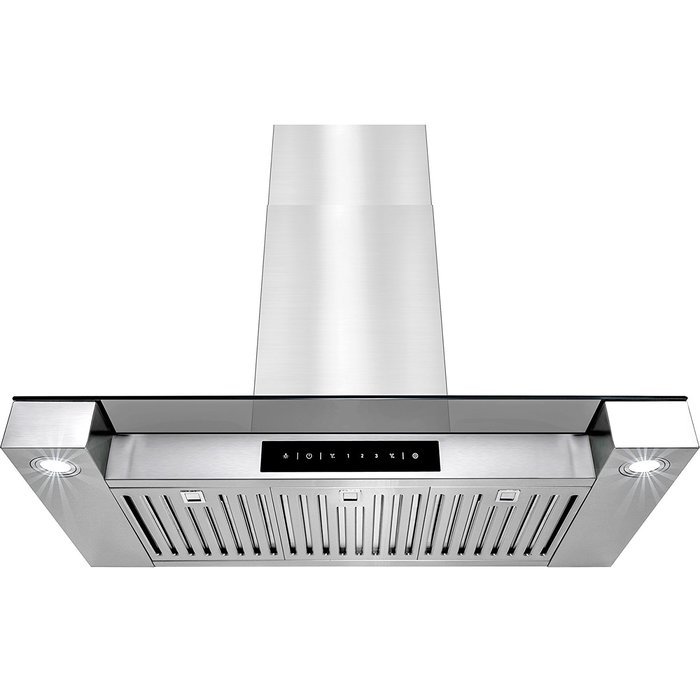 Golden Vantage 36" Stainless Steel Tempered Glass Wall Mount Touch Screen Display LED Light Kitchen Cooking Vent... N4
