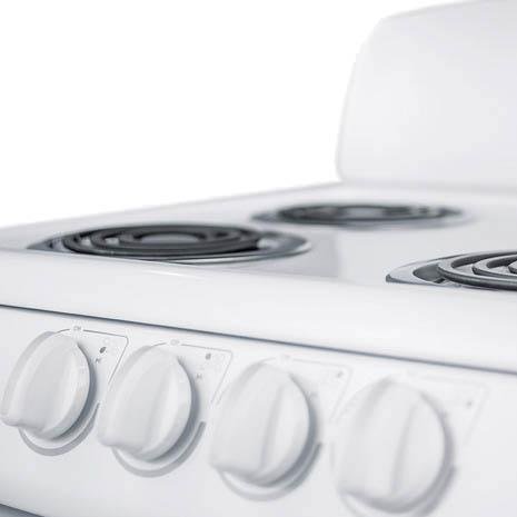 Summit RE241W 24" Electric Range with 3 cu. ft. Oven 6" Coil Burners Waist-High Broiler Color Matched Handle Color... N6