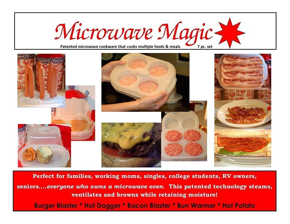 MICROWAVE MAGIC, THE BURGER BLASTER & MICROWAVE ACCESSORIES