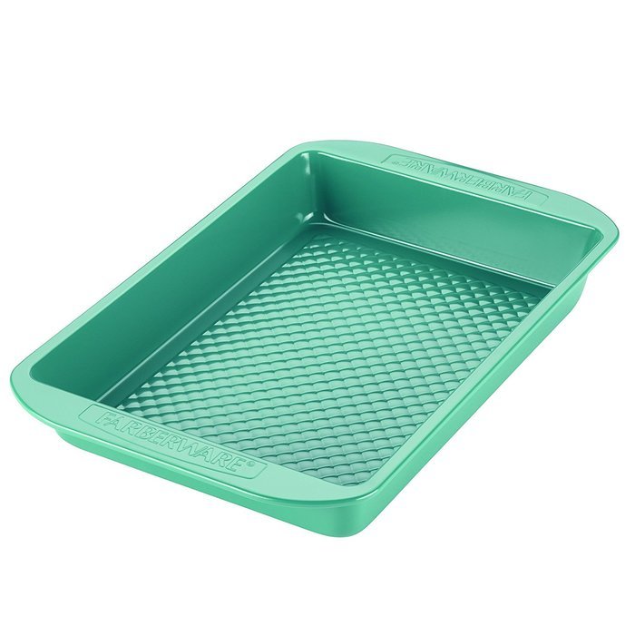 Farberware 46330 Purecook Hybrid Ceramic Nonstick Bakeware Baker and Rectangular Cake Pan, 9" x 13", Aqua