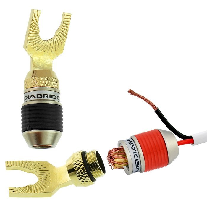 Mediabridge ULTRA Series Fast-Lock 45&deg; Spade Plugs - 2 Pair Per Package - (Part# SPC-ST2-2 ) N7