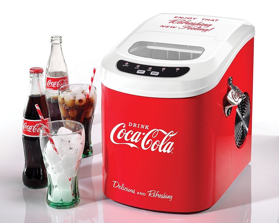 Nostalgia ICE100COKE Coca-Cola 26-Pound Automatic Ice Cube Maker N4