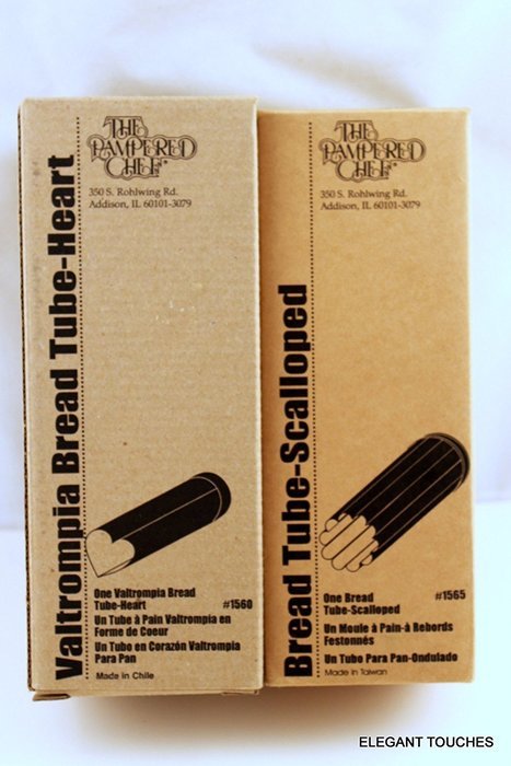 The Pampered Chef Valtrompia Bread Tubes Flower and Heart - Set of 2