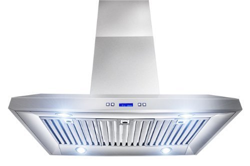 Akdy New 36" European Style Island Mount Stainless Steel Range Hood Vent Push Control Button N7
