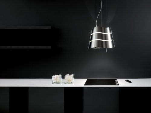 Elica EWV320SS Wave 20" Stainless Island Range Hood with 350 CFM Internal Blower Halogen and Incandescent Ambient... N2