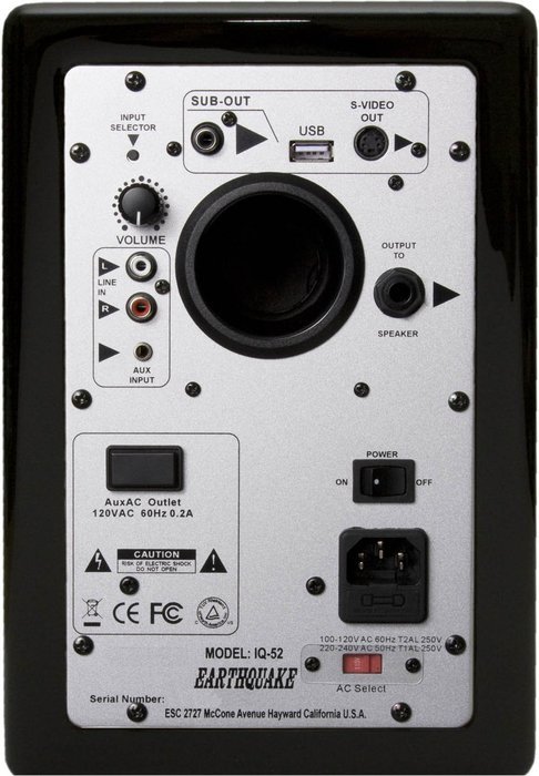 Earthquake Sound IQ52S iPod Docking Speaker System (Silver Piano Gloss, Pair) N6